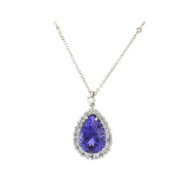 PENDENTE GOCCIA CON DIAMANTI E TANZANITE [7bb66c47]